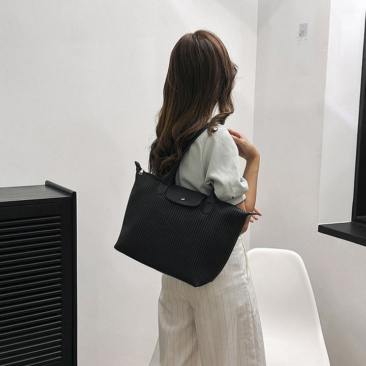 Valantomode | The Pleated Garrison – Women's Premium Architectural Top-Handle Tote