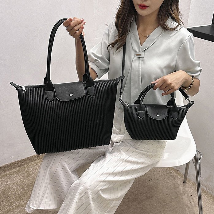Valantomode | The Pleated Garrison – Women's Premium Architectural Top-Handle Tote