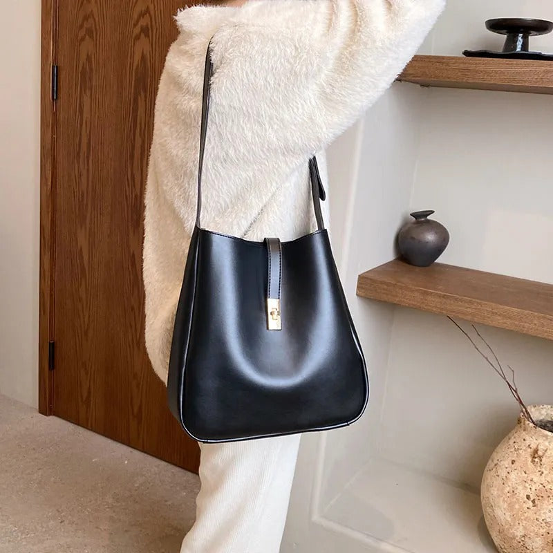 Valantomode | The Bea Vault Crossbody – Women's Premium Vegan Leather Turn-Lock Box Bag