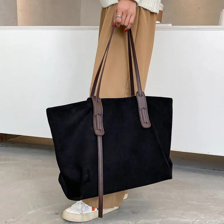 Valantomode | The Moss Suede Executive – Women's Premium Oversized Soft-Touch Tote Bag