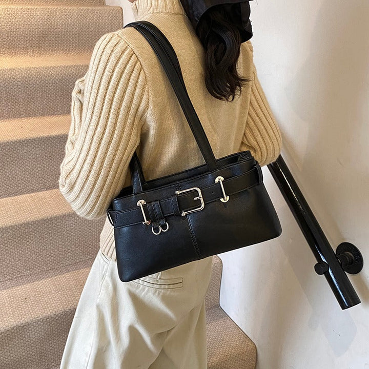 Valantomode | Aurora Buckle Archival – Premium Vegan Leather Slim 90s-Style Shoulder Bag