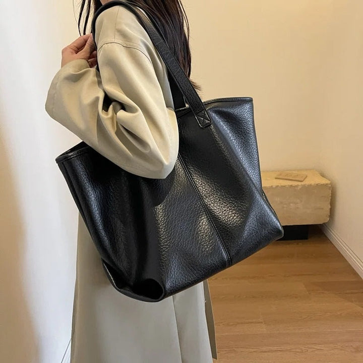 Valantomode | Aria Grande Soft-Touch Tote – Premium Vegan Leather Large Everyday Shoulder Bag