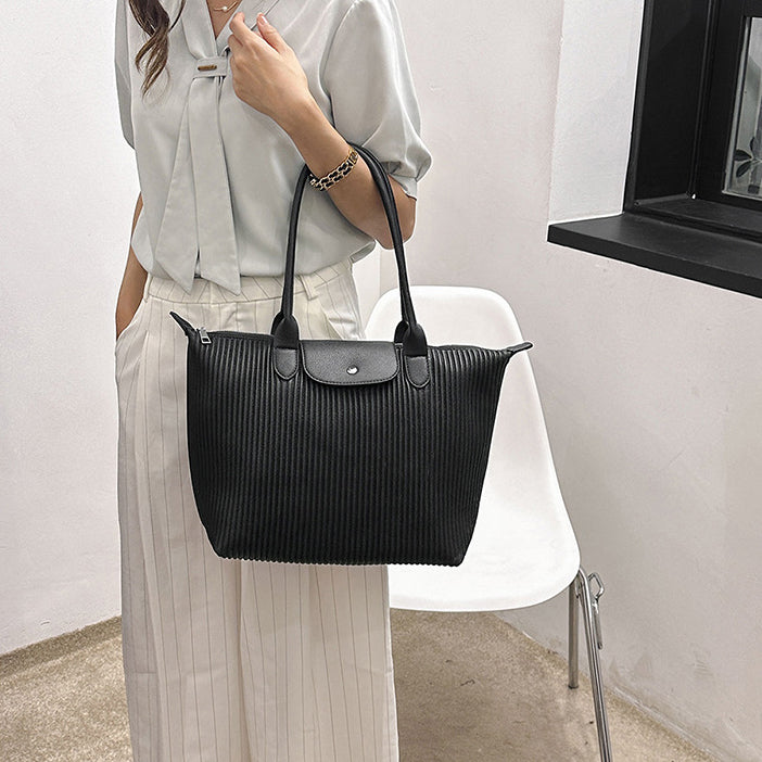 Valantomode | The Pleated Garrison – Women's Premium Architectural Top-Handle Tote