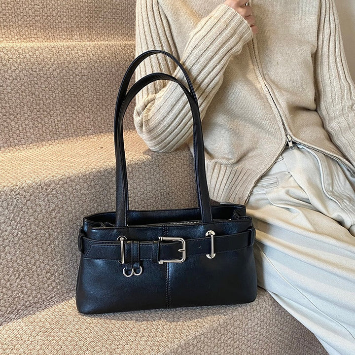 Valantomode | Aurora Buckle Archival – Premium Vegan Leather Slim 90s-Style Shoulder Bag