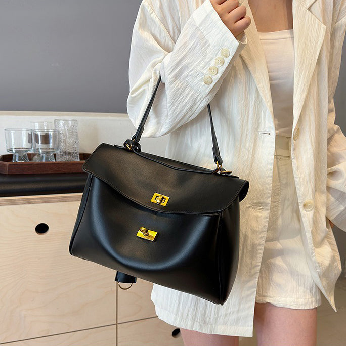 Valantomode | Apex Commuter Garrison – Premium Vegan Leather Structured Tote with Gold-Tone Turn-Lock