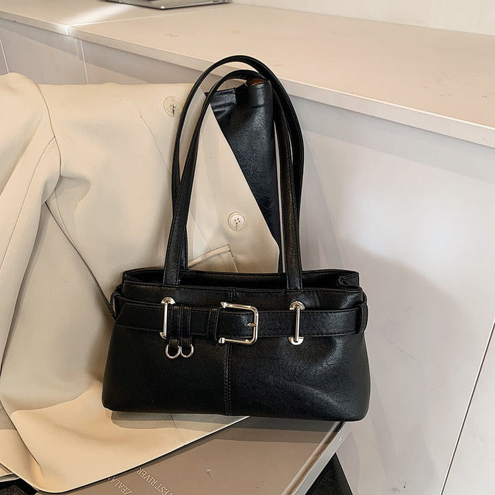 Valantomode | Aurora Buckle Archival – Premium Vegan Leather Slim 90s-Style Shoulder Bag