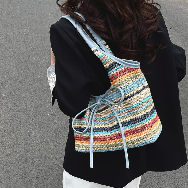 Valantomode | Odyssey Artisan Garrison – Premium Woven Straw & Vegan Leather Large Summer Tote