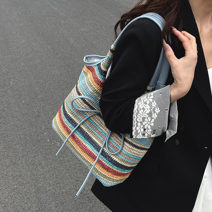 Valantomode | Odyssey Artisan Garrison – Premium Woven Straw & Vegan Leather Large Summer Tote