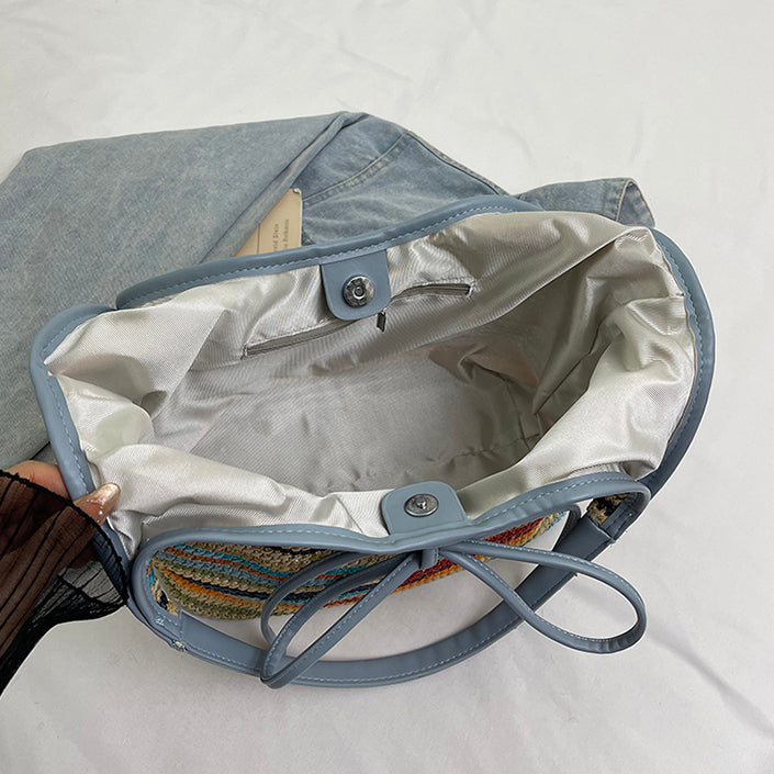 Valantomode | Odyssey Artisan Garrison – Premium Woven Straw & Vegan Leather Large Summer Tote