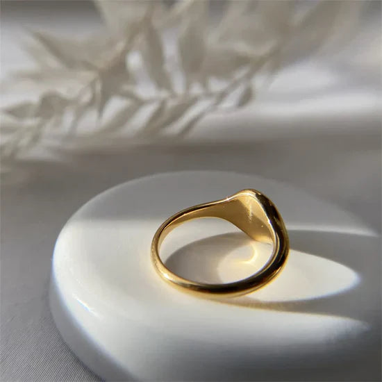 Valantomode | Plated Brianna Sunburst Ring with Radial-Etched Circular Architecture