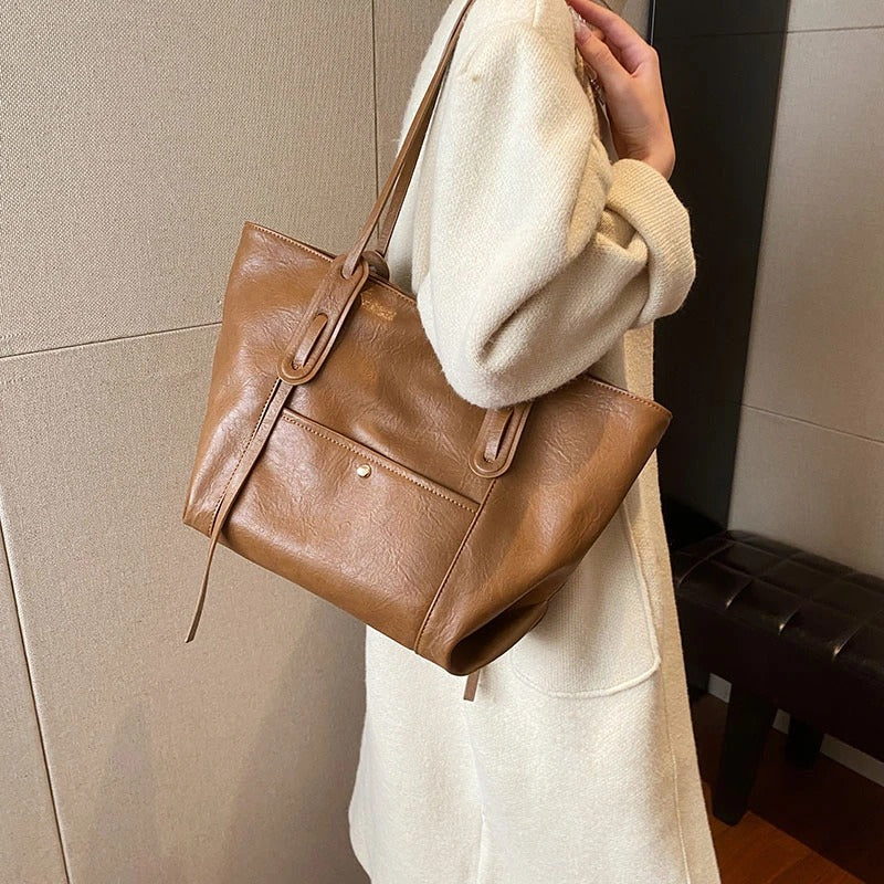 Valantomode | Aspen Horizon Tote – Premium Vegan Leather Large Professional Shoulder Bag