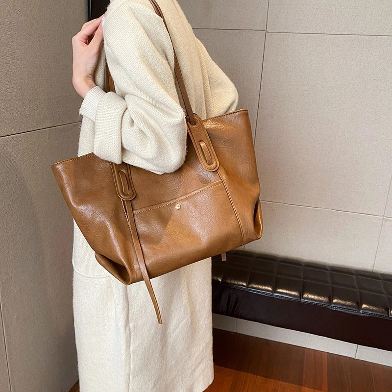 Valantomode | Aspen Horizon Tote – Premium Vegan Leather Large Professional Shoulder Bag
