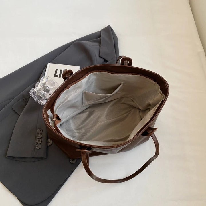 Valantomode | Grand Horizon XL Business Tote – Premium Vegan Leather Oversized Shoulder Bag