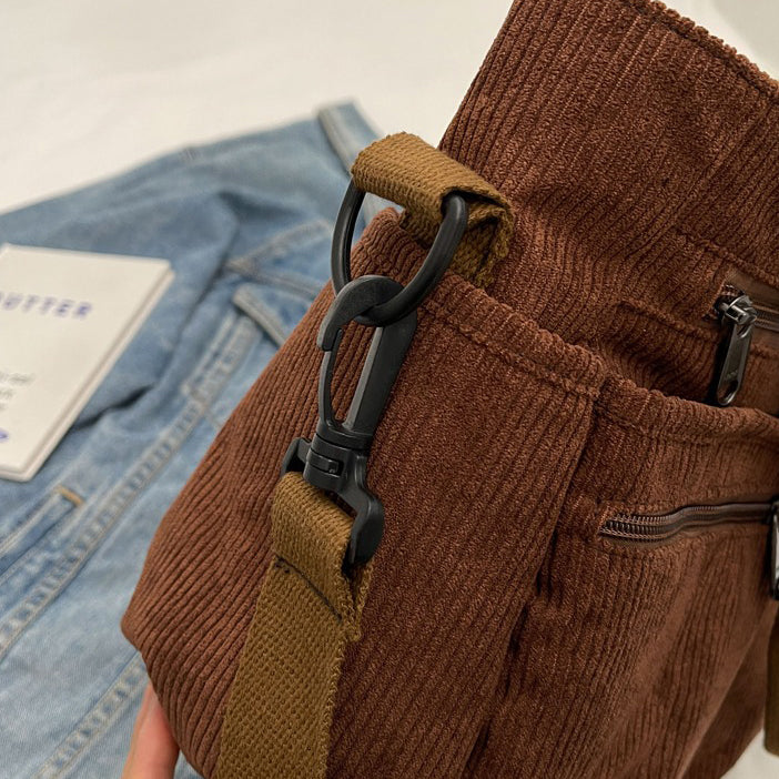 Valantomode | Velvet Ribbed Garrison – Premium Corduroy Water-Resistant Business Tote & Book Bag