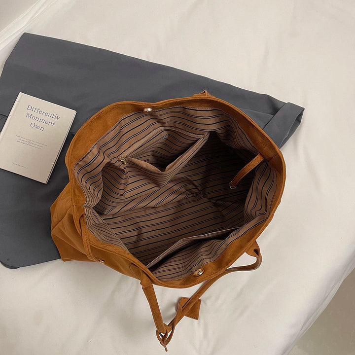 Valantomode | Velvet Goliath Executive – 52cm Premium Vegan Suede XL Oversized Tote with Silver Accents