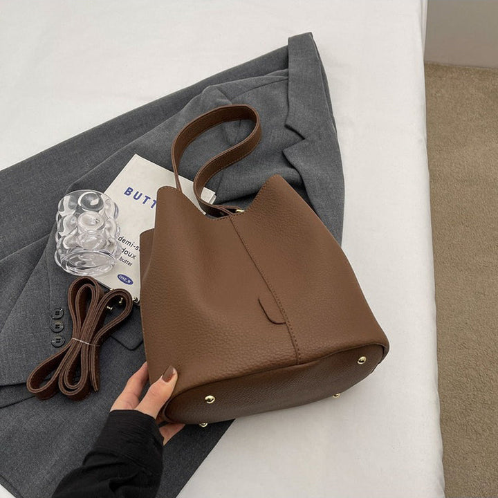 Valantomode | The Veridian Cylinder Garrison – Women's Premium Vegan Leather Bucket Bag