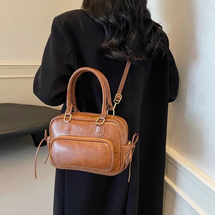 Valantomode | Linear Archival Courier – 3-in-1 Premium Vegan Leather Convertible Bag & Backpack