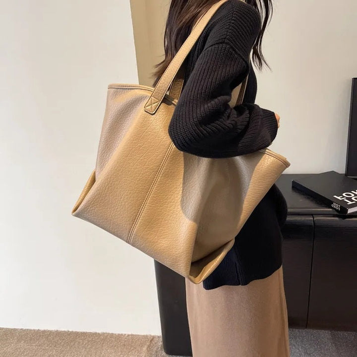 Valantomode | Aria Grande Soft-Touch Tote – Premium Vegan Leather Large Everyday Shoulder Bag