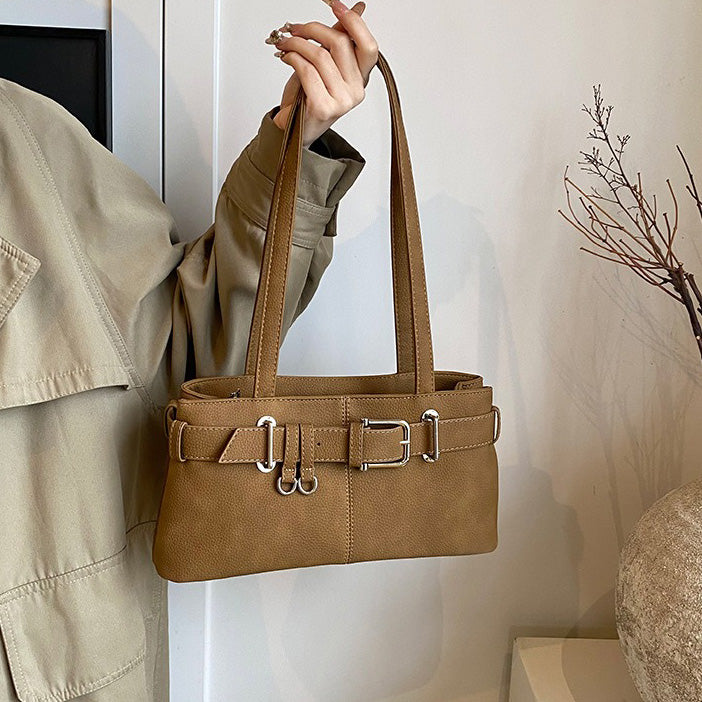 Valantomode | Aurora Buckle Archival – Premium Vegan Leather Slim 90s-Style Shoulder Bag