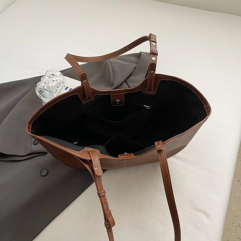 Valantomode | Amara Command Executive – 46cm Premium Vegan Leather Oversized Professional Tote