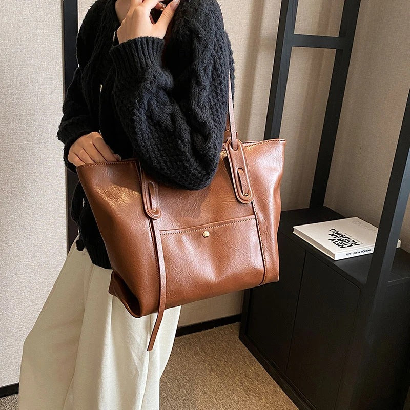 Valantomode | Aspen Horizon Tote – Premium Vegan Leather Large Professional Shoulder Bag