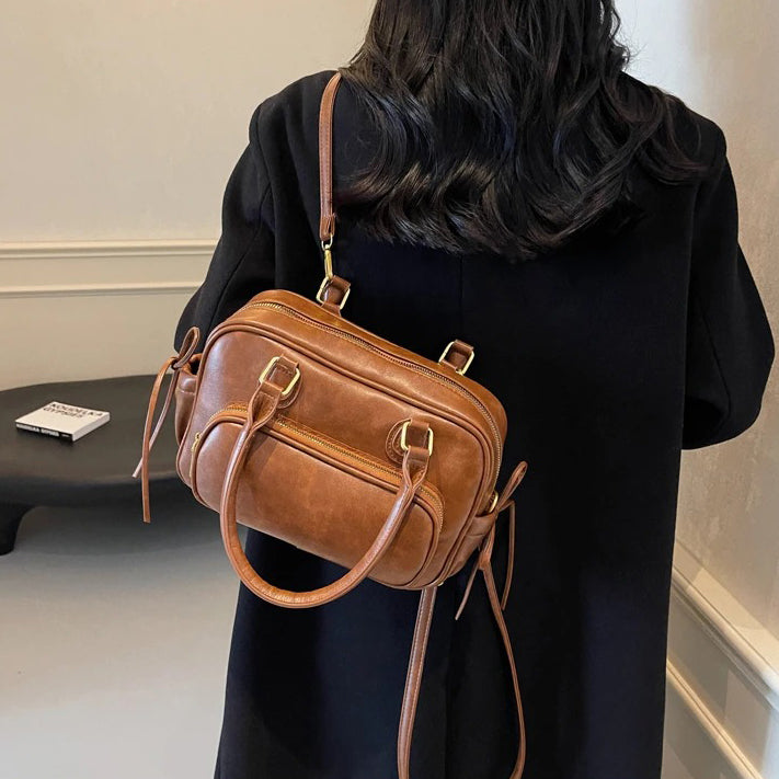 Valantomode | Linear Archival Courier – 3-in-1 Premium Vegan Leather Convertible Bag & Backpack