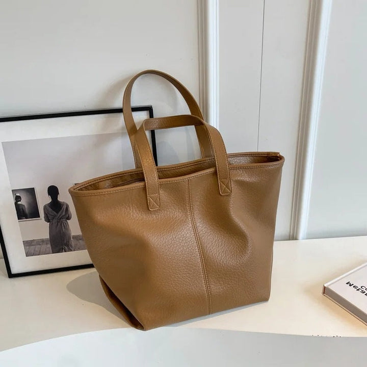 Valantomode | Aria Grande Soft-Touch Tote – Premium Vegan Leather Large Everyday Shoulder Bag