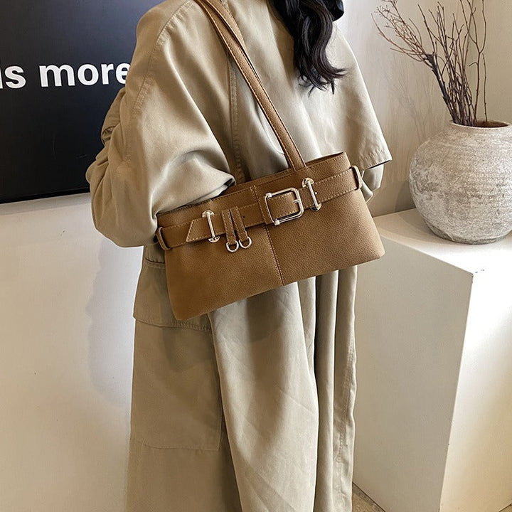Valantomode | Aurora Buckle Archival – Premium Vegan Leather Slim 90s-Style Shoulder Bag