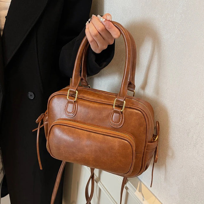 Valantomode | Linear Archival Courier – 3-in-1 Premium Vegan Leather Convertible Bag & Backpack