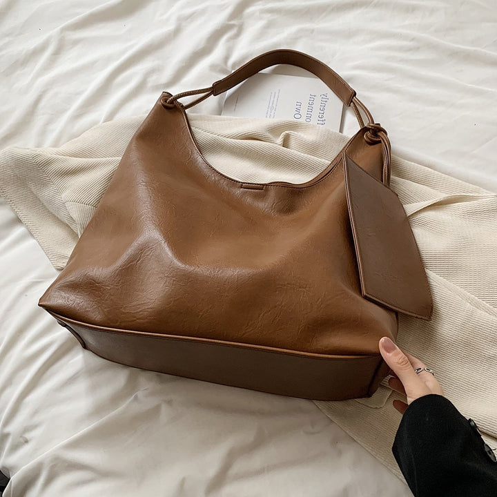 Valantomode | Aria Vertical Slouch – Premium Vegan Leather Oversized Tote with Modular Pouch