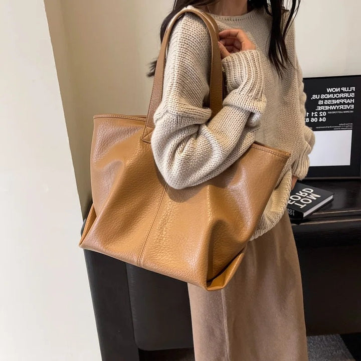 Valantomode | Aria Grande Soft-Touch Tote – Premium Vegan Leather Large Everyday Shoulder Bag