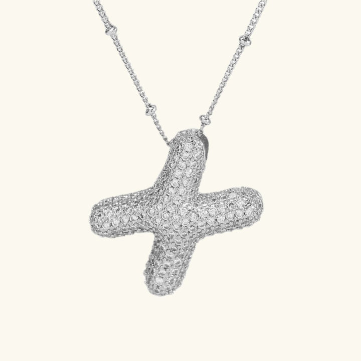 Valantomode | Gold Plated Bubble Initial Necklace for Women