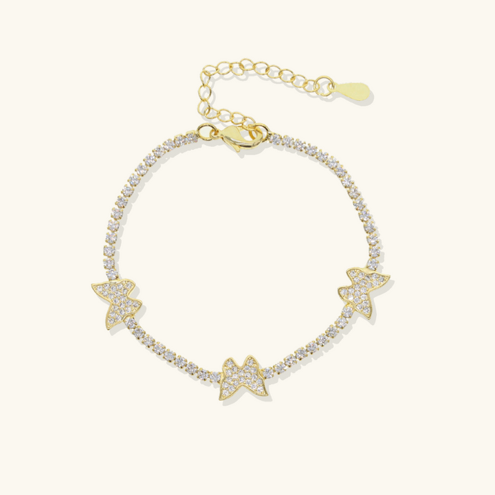Valantomode | Plated Lepidopteran Charm Bracelet with High-Refractive Cubic Zirconia Assets