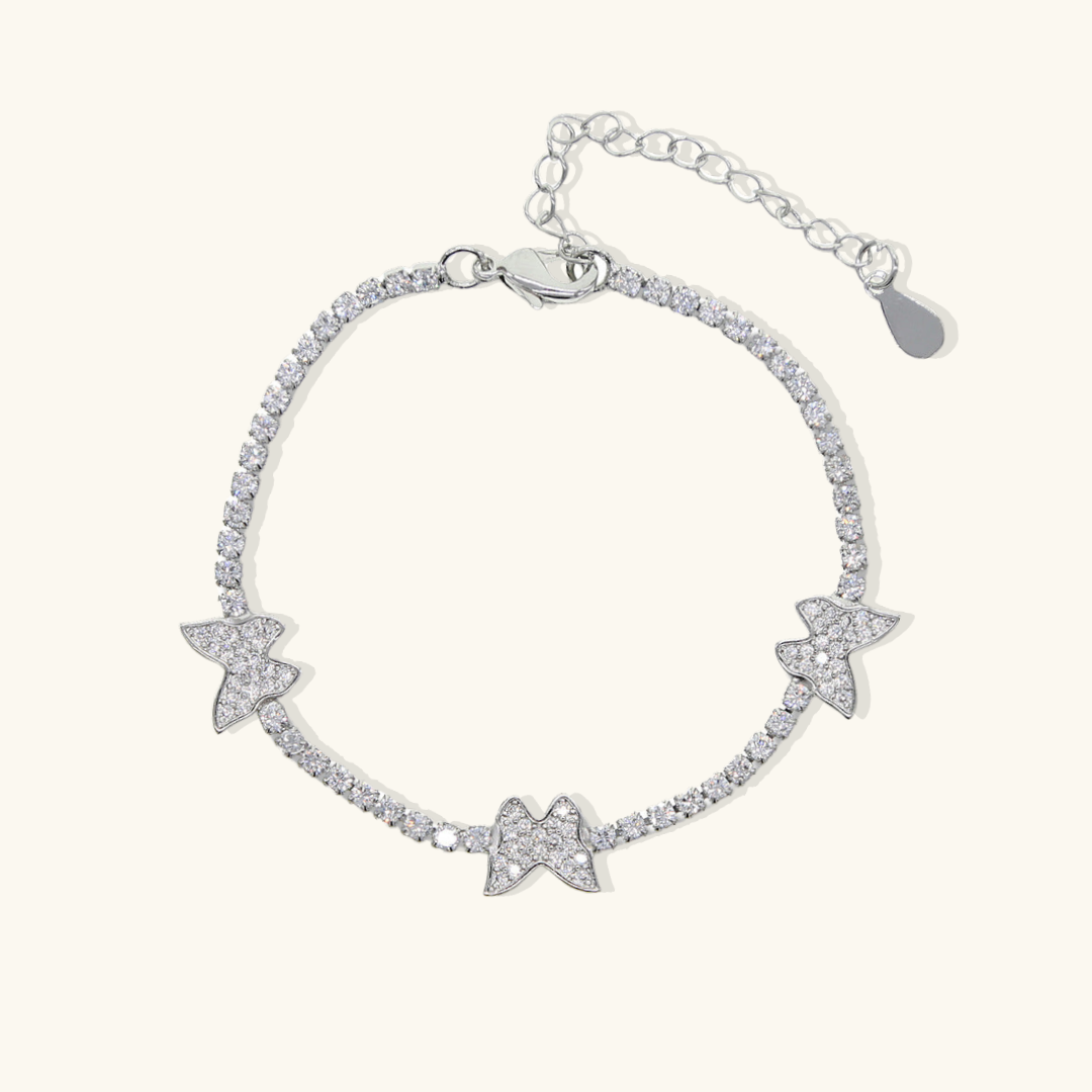 Valantomode | Plated Lepidopteran Charm Bracelet with High-Refractive Cubic Zirconia Assets