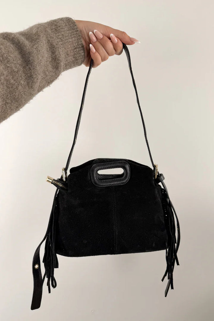 Valantomode | Velvet Cyclus Tassella – Premium Vegan Suede Adjustable Bucket Bag & Crossbody