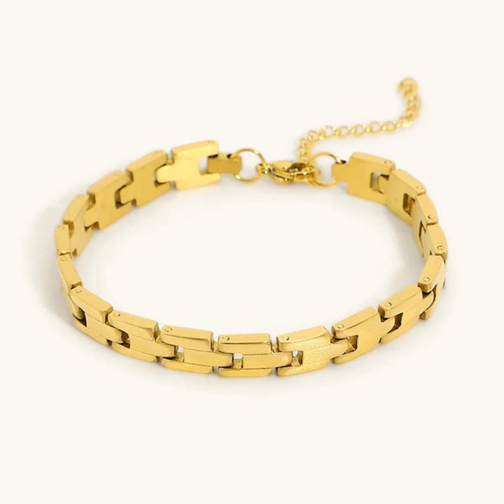 Valantomode | Plated Rio Bracelet with Interlocking Link Architecture and High-Definition Geometry