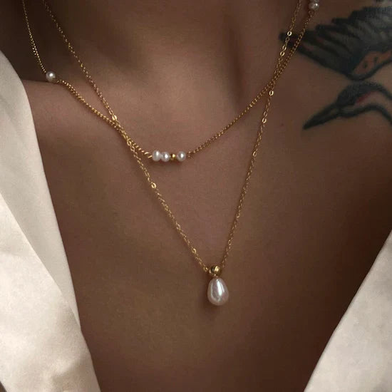 Valantomode | Plated Freshwater Pearl Cluster Necklace for Women