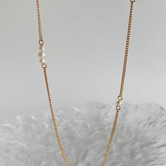 Valantomode | Plated Freshwater Pearl Cluster Necklace for Women