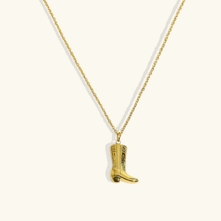Valantomode | Plated Western Boot Figurative Pendant Necklace for Women