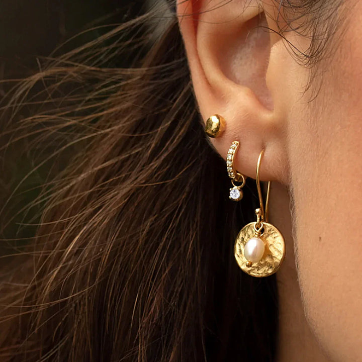 Valantomode | Gold Plated Astral Drop Earrings with AAAAA Diamond Simulants