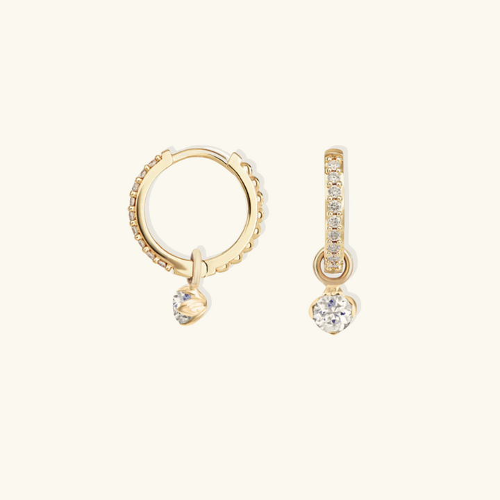 Valantomode | Gold Plated Astral Drop Earrings with AAAAA Diamond Simulants