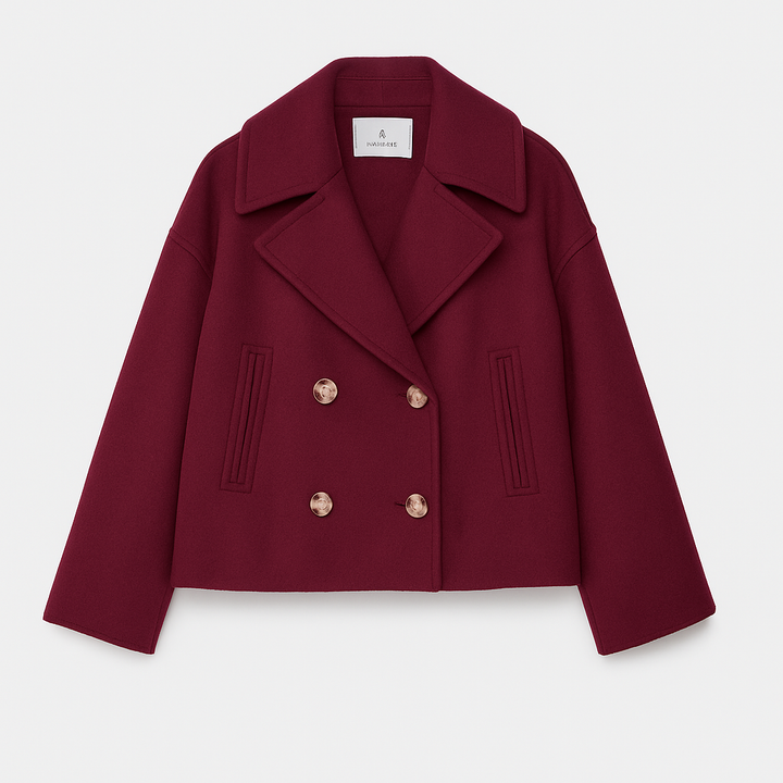 Valantomode | Stylish Double-Breasted Peacoat with Turtle Buttons