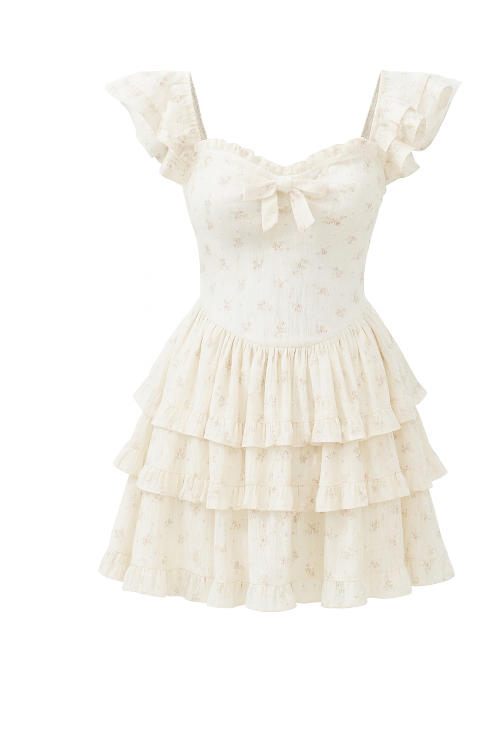 Valantomode | Floral Ruffle Mini Dress for Effortless Elegance