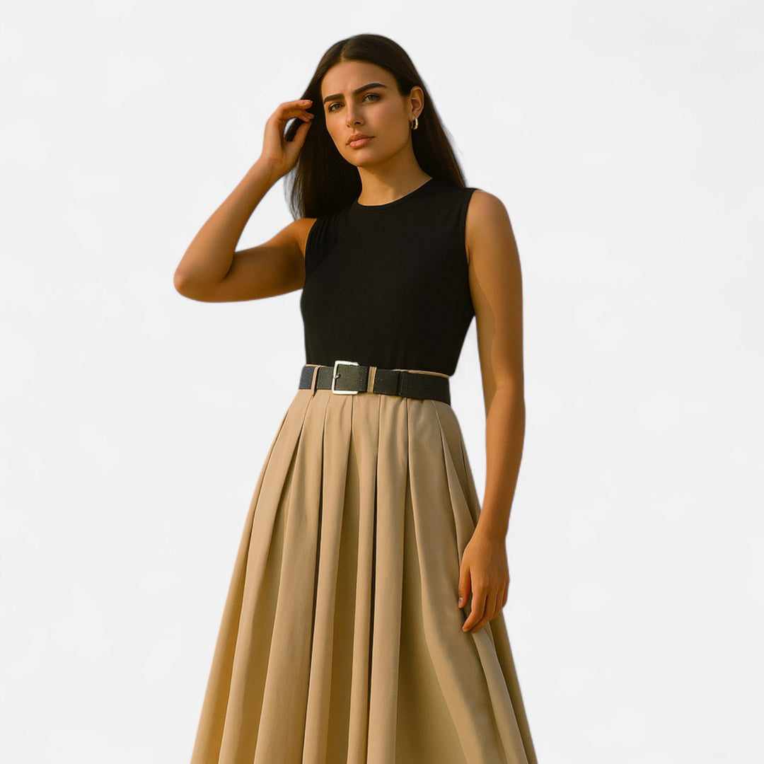 Valantomode | Women’s Knitted Midi Dress with belt