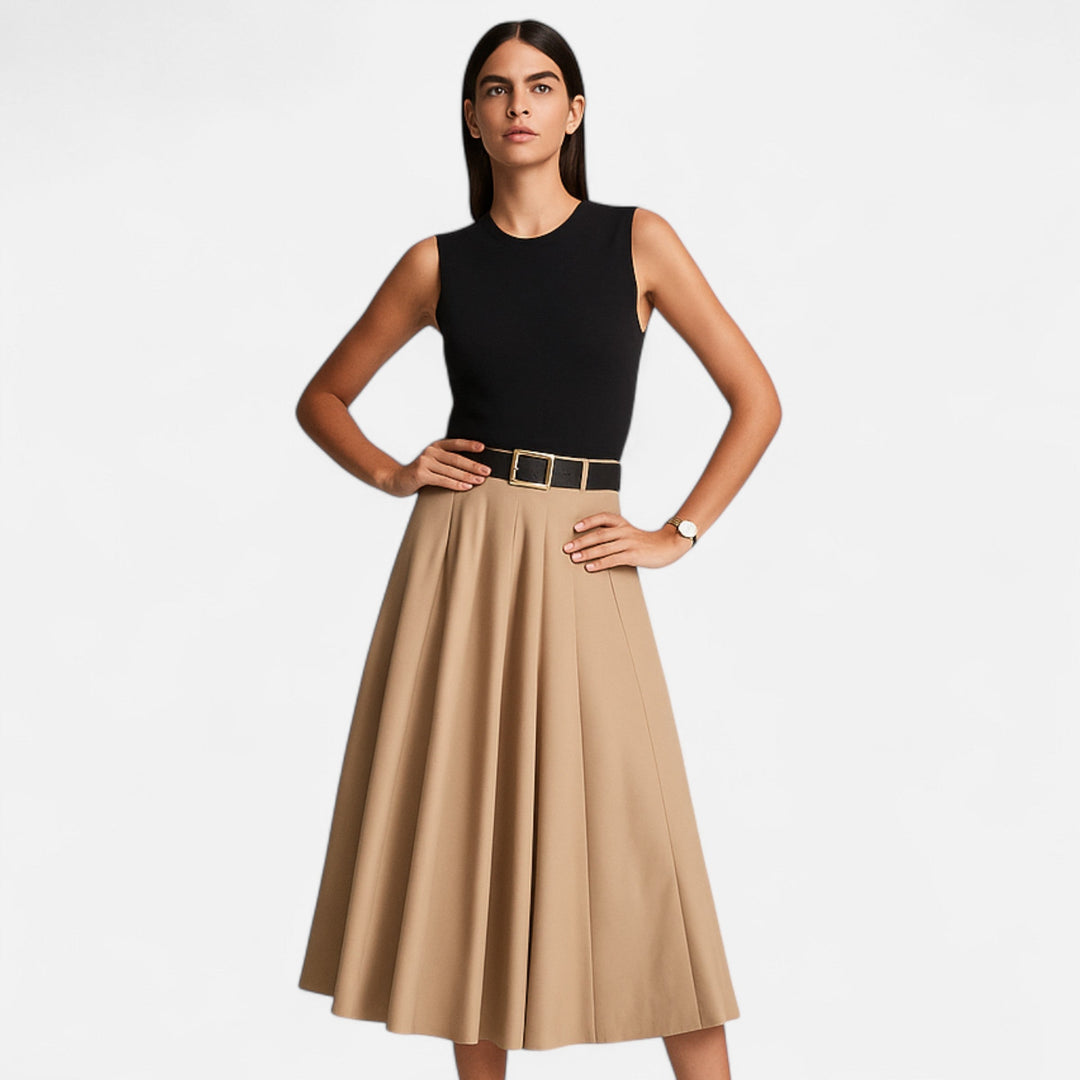 Valantomode | Women’s Knitted Midi Dress with belt
