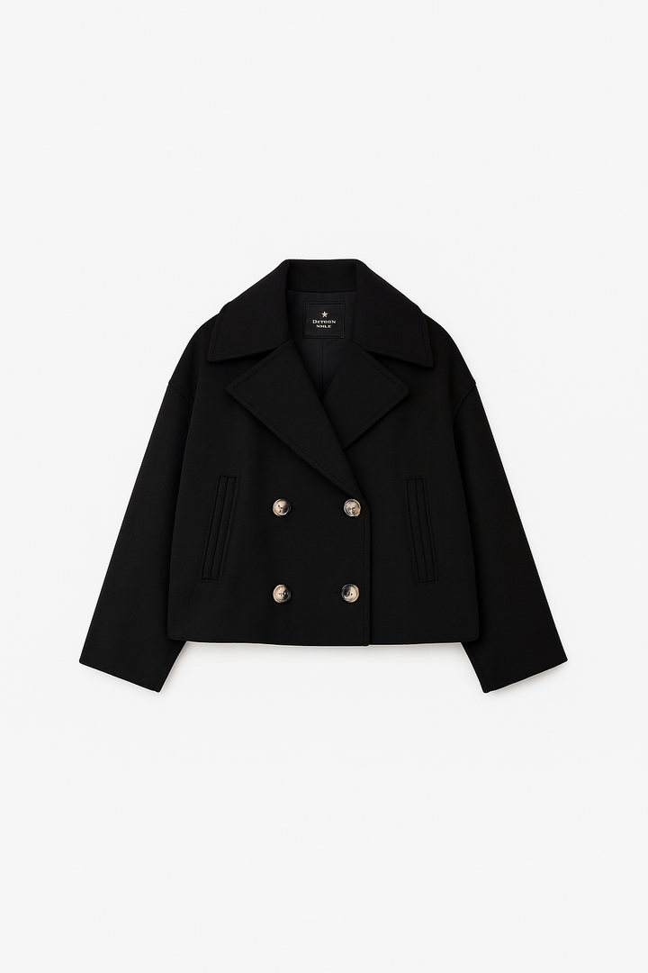 Valantomode | Stylish Double-Breasted Peacoat with Turtle Buttons