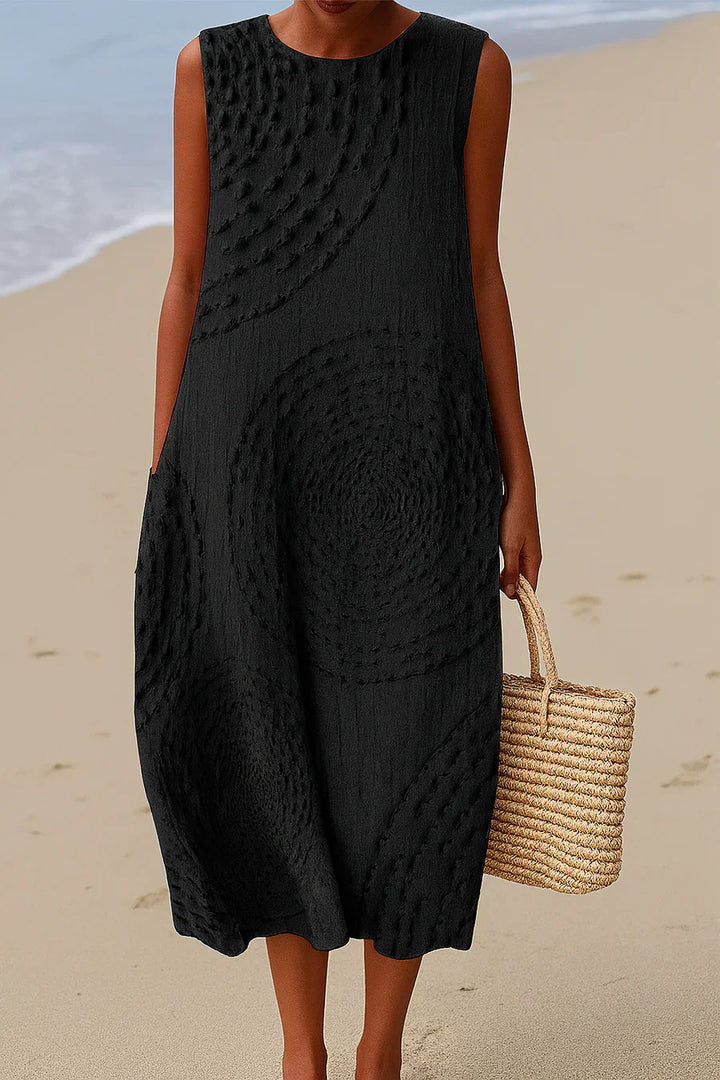 Valantomode | Stylish Casual Dress Featuring Unique Moulos Print Design