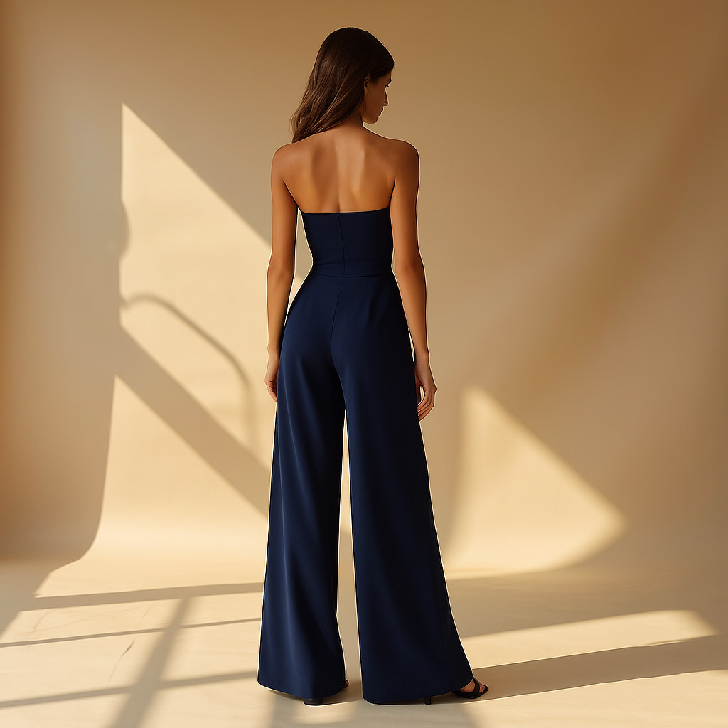 Valantomode | Effortless Radiance Strapless Jumpsuit for Women