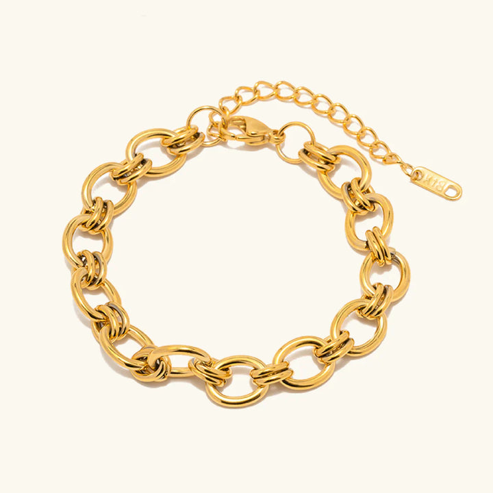Valantomode | Gold Plated Bold Link Bracelet for Women
