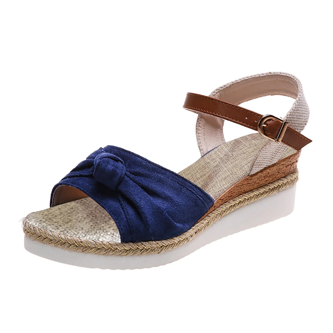 Valantomode | Women's Wedge Sandals with Knot Design